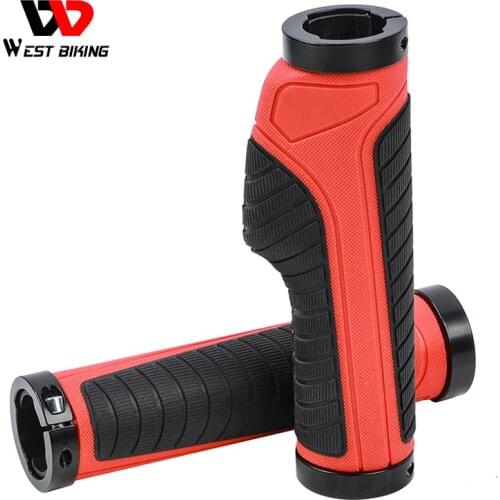 WEST BIKING MTB Bicycle Handlebar Rubber Grips Ergonomic Bike Accessories Ring Lockable Non-slip Shock Absorption Bicycle Grips