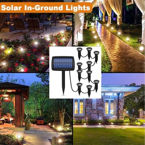 1 Set 10/2LED Waterproof Solar In-Ground Lights Solar Garden Light Outdoor Waterproof Landscape Lighting