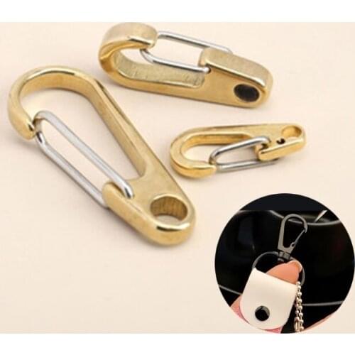 1 Pc Pure Brass Curtain Clasp Carabiner Clasp Key Ring Hook Key Chain Strap Wallet Bag for Sports Fishing Hiking Travelling