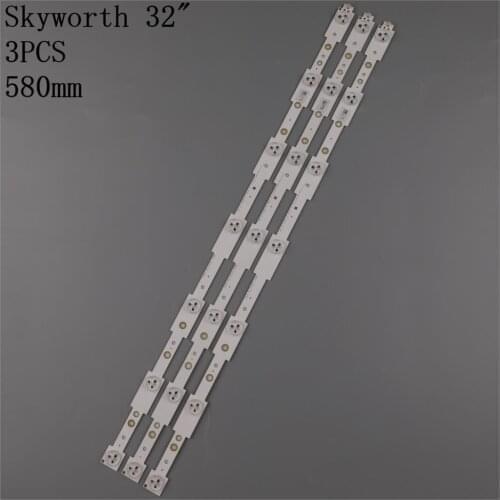 3piece/lot for Skyworth 32E350E 32E320W 32E306C SW323228 07 LBUA-SDL320X1-S08B SW 32 3228 07 REV1.4 580MM TV Strips