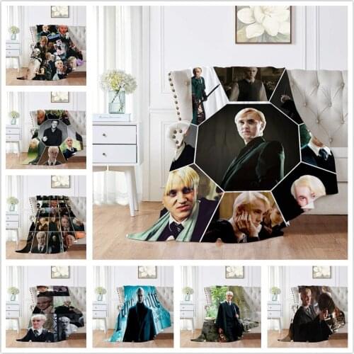 Draco Malfoy 3D Blanket Flannel Bed Throw Soft Cozy Bedspread Sofa Gift All Season Living Room/Bedroom/Office Warm Blanket