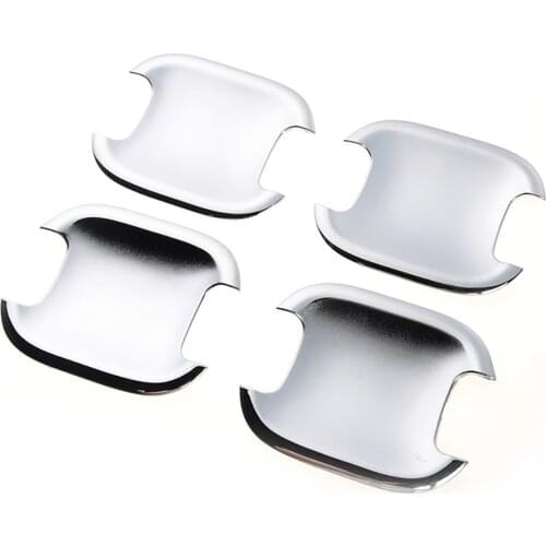 Car Outer Door Handle Bowl Cover Trim for Ford F150 F-150 2021 Decorative Frame Sticker Accessories, 4PCS Silver