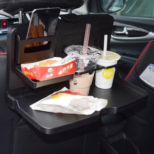 Car Seat Computer Desk Foldable Auto Table Plate Multifunction Seatback Dining Table Tea Water Cup Holder Interior Accessories