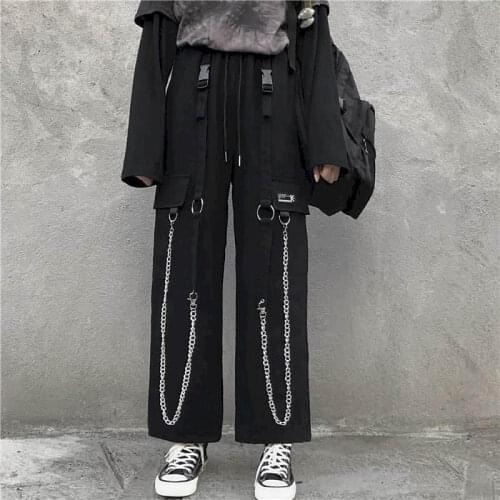 Cargo Trousers Spring Autumn Korean Harajuku Hip Hop Overalls Loose Student Casual Straight Wide Leg Pants Men Women Streetwear