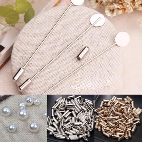7.5CM DIY Handmade Jewelry Accessories Ball Long Needle Pin Pearl Needle Plug Smaller Metal Brooch Jewelry Making Supplies