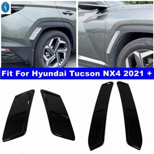 Chrome / Black Front / Rear Bumper Fender Wheel Eyebrow Decoration Cover Trim Exterior Kit Fit For Hyundai Tucson NX4 2021 2022