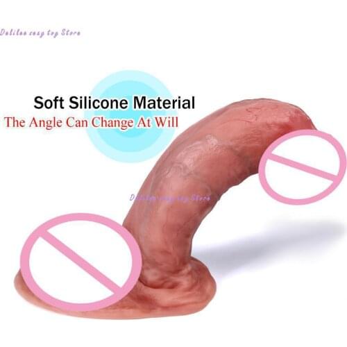 Flexible realistic dildo silicone anal plug butt plug Erotic penis with suction cup adult sex toys for women