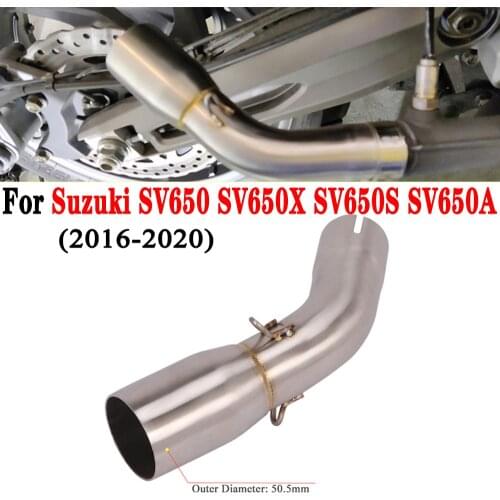 Motorcycle Escape Exhaust Modified 51mm interface Middle Link Pipe For SUZUKI SV650 SV650X SV650S 2016 2017 2018 2019 2020