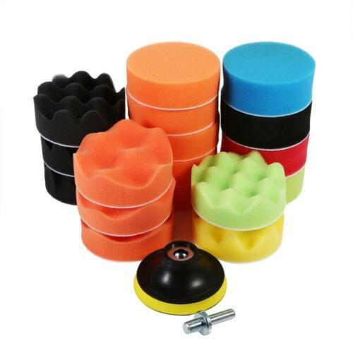 19 Pieces 80mm Car Polishing Sponge Polisher Pad Polishing sponge Buffing Buffer Pad Waxing Kit for Car 3 inch