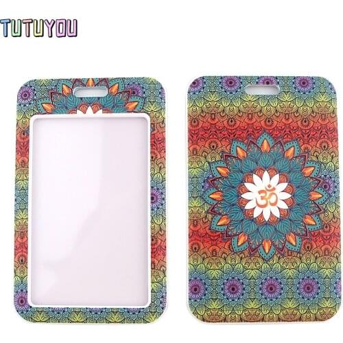 1pc PC2462 Yoga Creative Lanyard Card Holder Student Hanging Neck Mobile Phone Lanyard Badge Subway Access Card Holder