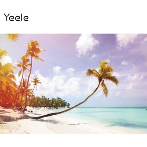 Yeele Summer Holiday Backdrop Room Decor Seaside Palm Tree Background Birthday Prt Photos For Photography Studio Shoots Props