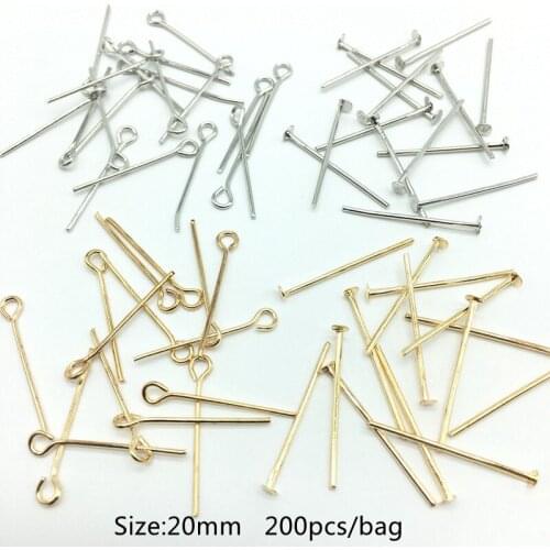 Meideheng T Nine Words Pins Stainless Steel Eye Pins Jewelry Findings For Jewelry Making Earrings DIY Accessories 20mm 200pcs