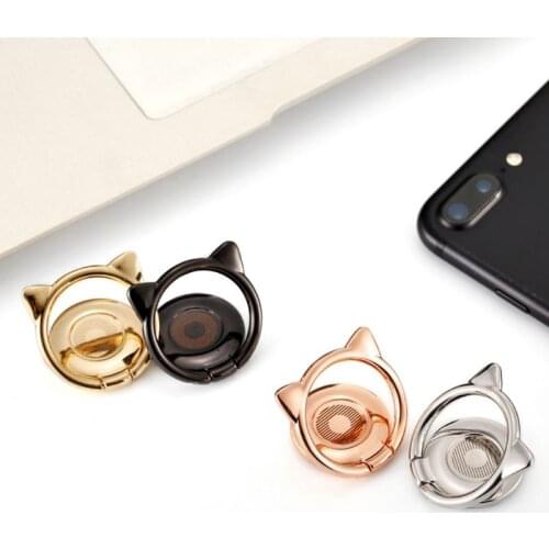 Cute Cat Mobile Phone Ring Holder Women Girls Kawaii Buckle on Smartphone Multifunction Desktop Phone Stand Mobile Accessories