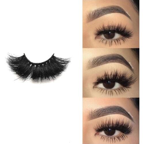 Mink Eyelashes 25mm Lashes Fluffy Messy 3D False Eyelashes Dramatic Long Natural Lashes Wholesale Makeup Mink Lashes