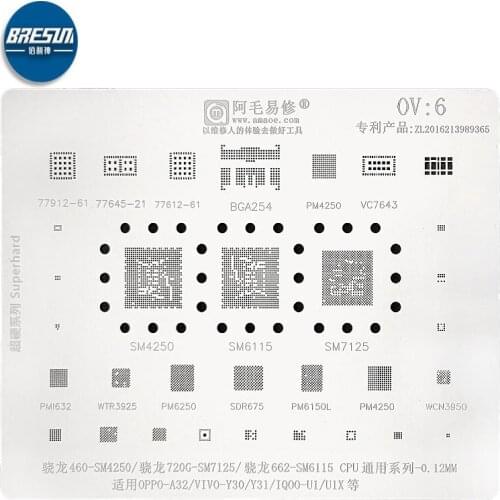 AMAOE OV6 plant tin mesh/for OPPO-A32/VIVO-Y30/Y31/SM7125/SM6115/CPU stencil