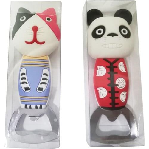 Creative Cartoon Shaped Beer Bottle Opener Silicone Handle Multiple Colors Openers Tools Small Gift for Friends Kitchen Gadgets