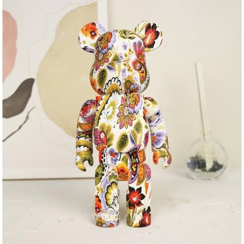 Resin Bearbricklys 28cm 400% Toy Oil Painting Blocks Bear Toy Action Toy Figures Dolls