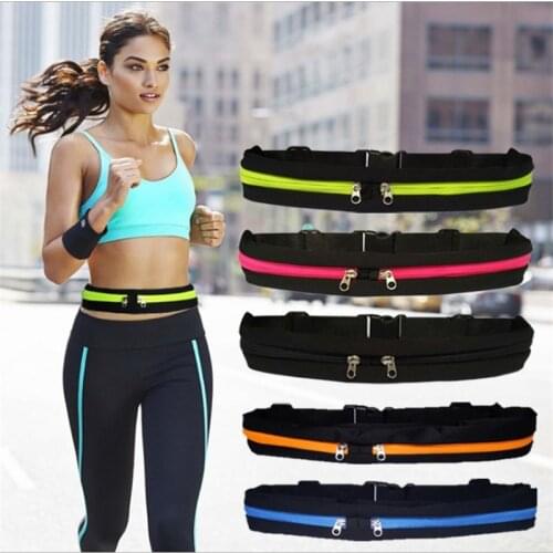 Waist Pack Men Women Fashion Double Pocket Waterproof Phone Belt Nylon Casual Small Bag For Traveling Running Sport Fanny pack