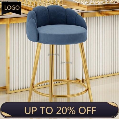 Customized Light Luxury Bar Chairs Nordic Cash Register High Bar Stool Modern Leisure Jewelry Bar Chair Home Furniture Barstool