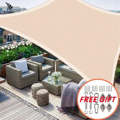 HDPE Sun Shade Net Anti-UV Succulent Plant Sunshade Net Outdoor Swimming Pool Shading Cover Shade Sail 4Metal Hanging Holes
