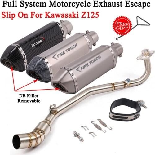 Slip On For Kawasaki Z125 Motorcycle Exhaust Full System Modified Front Link Pipe Silencer DB Killer Escape Moto Bike