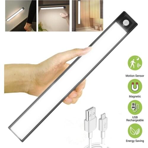 LED LIGHTS Cabinet Light PIR Motion Sensor Night light led USB Rechargeable Ultra thin Aluminum Led kitchen cabinet light LEDs