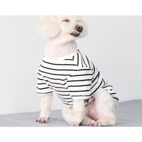 Spring and Summer Fashion New Pet Clothes Striped Dog Cotton T-shirt Teddy French Bulldog Corgi Pet Dog Shirt