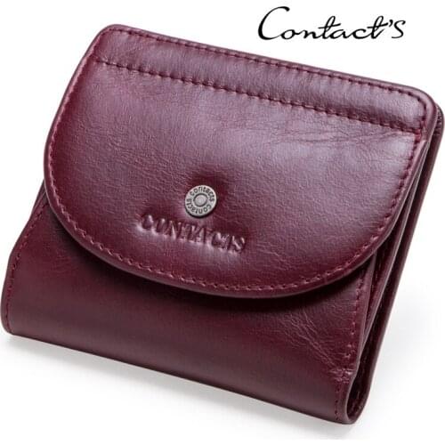 Womens Leather Wallet The First Layer of Leather Ladies Wallet Leather Multi-function Small Card Holder