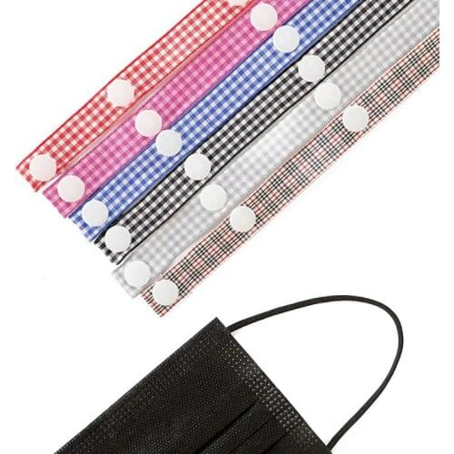 1Pcs Cube Lattice mosaic Face Mask Sling Lanyard Face Mask Holder Adjustable Adult Children Seamless Ear Lanyard Color