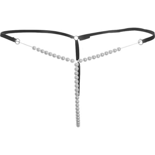 1Pc Sexy Pearl G-string Elastic Seamless Briefs Thongs Briefs Underwear G-string Nightwear Womens Fashion Panties Underwear