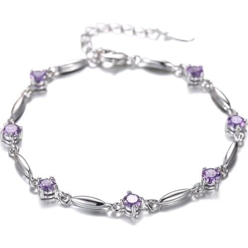 100% 925 sterling silver new arrival shiny crystal ladies'bracelets women jewelry wholeslae drop shipping Anti allergy gift