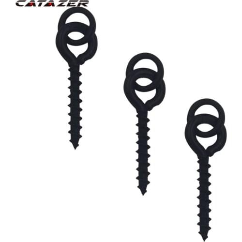 20PCS Screw Peg with Ring Swivel D-Rig Chod Rig Terminal Tackle Bait Holder Screw Carp Fishing Accessories Black