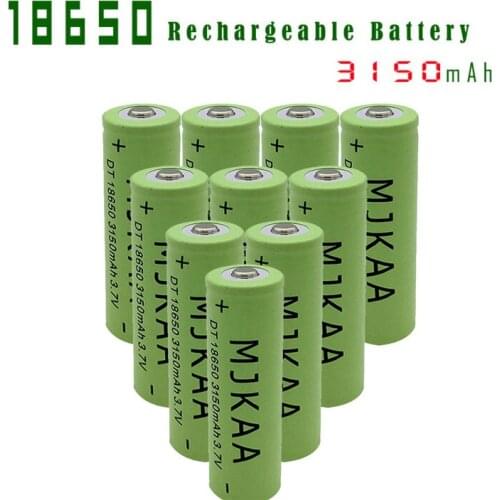 4pcs 18650 Rechargeable Battery 3.7V 3150mah (Not AA/AAA battery) Li-ion battery for Led flashlight Battery 18650
