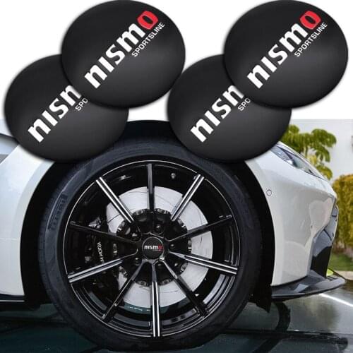 4pcs 56mm Car Hub Cover Sticker Decals Car-stying For Nissan Nismo Tiida Teana GTR GTR 350Z 370Z 240SX ECT Auto Accessories