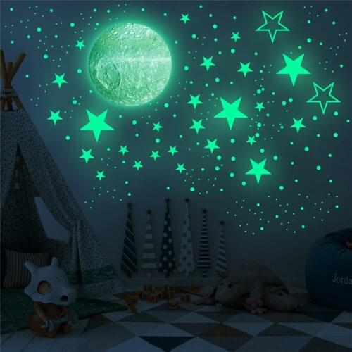 437pcs Luminous Wall Stickers For Baby Room Decoration Bedroom Living Room Self Adhesive Fluorescent Wallpaper Glow In The Dark