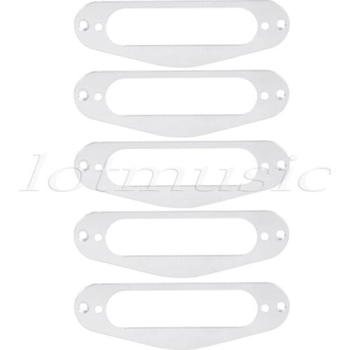 5pcs Guitar Single Coil Pickup Mounting Ring, White Mirror Surface