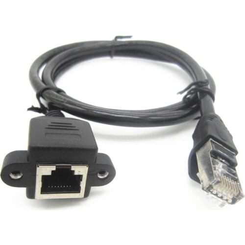 8P8C FTP STP UTP RJ45 Cable Male to Female 100M/1000M Speed Cat5 Cat6e Screw Panel Mount Ethernet LAN Network Extension Cable