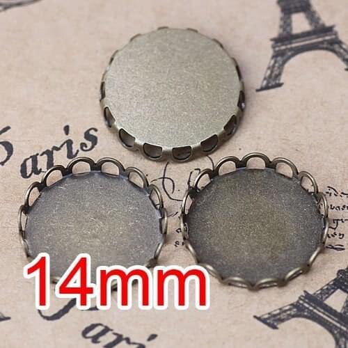 Free shipping!!! Bronze Tone Cabochon Frame Settings 14mm,Cameo Cab settings,pendant settings