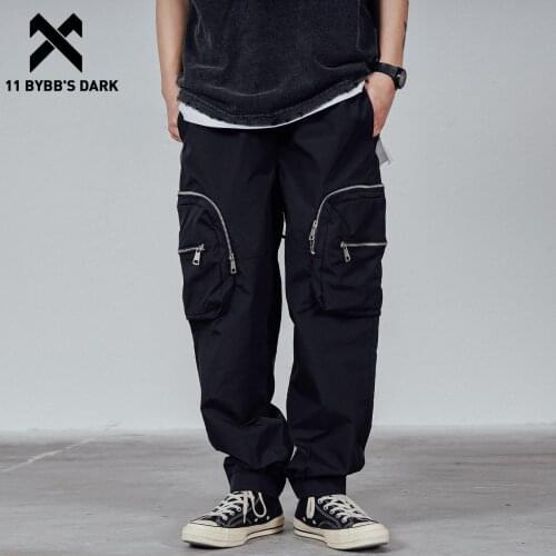 11 BYBBS DARK Man Casual Loose Elastic Waist Trousers Streetwear Pockets Cargo Pants Men Techwear Tactical Functional Pants