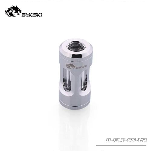 Bykski Silver ,Black water filter double inner G1/4" thread acrylic filter split watercooling accessories,B-FLT-CU V2, Copper