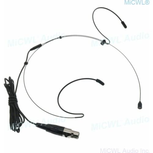 Black Double ear Headset Microphone For Shure Audio Wireless BeltPack XLR mini 4Pin