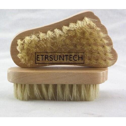 100pcs Wooden Foot Shape Boar-Bristle Brush Hand Feet Brush Natural Bristle Wood Brushes Exfoliating Dead Skin Remover