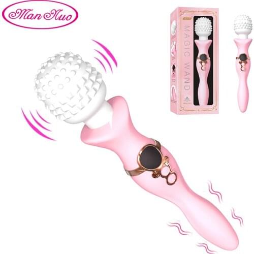 Double Magic Wand Womens Vibration Sex Machine Clitoral Vibrator Female Masturbation Adult Products AV Stick Vibrating Dildo