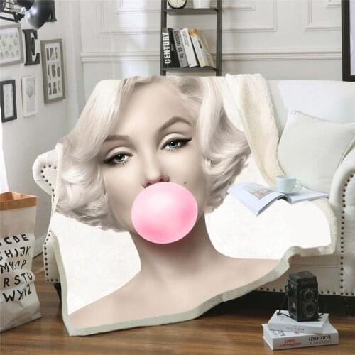 Marilyn Monroe 3d printed fleece blanket for Beds Hiking Picnic Thick Quilt Fashionable Bedspread Sherpa Throw Blanket style-8