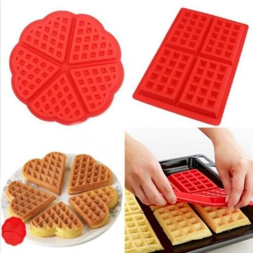 Waffle Mold Non-stick Silicone Cake Mould Makers Round Heart for Kids Kitchen Utensil Tools Cooking Gadgets Bakeware Accessories