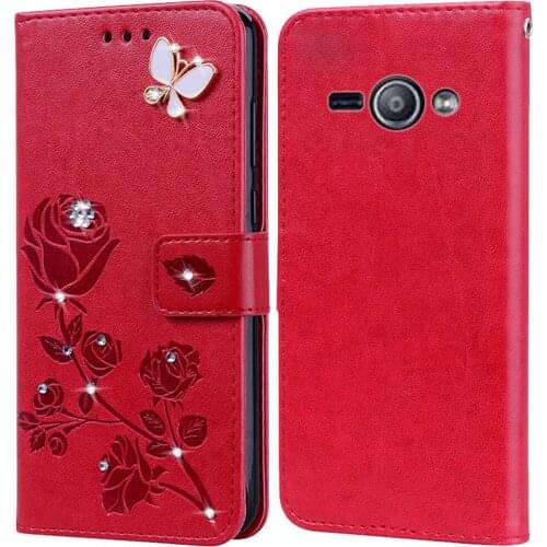 Flip Phone Case Cover for Samsung Galaxy J1 Mini Prime J105F Nxt Duos J1 Ace J110 J100 Bling Diamond Flower Premium Leather Case