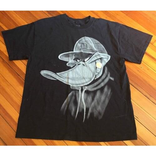 Daffy Duck Gansta T Shirt Detroit Gangster Looney Tunes Gold Tooth Large L Fun