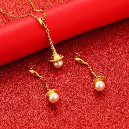 Hawaiian Pearl Necklace Earrings Jewelry set for Women Girls Micronesia Chuuk Marshallese Hawaii Kiribati Gift