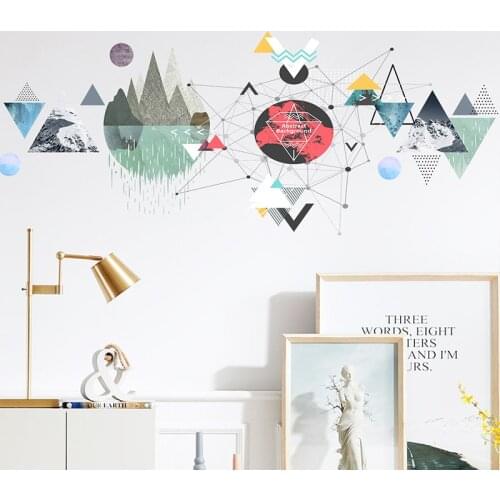 Nordic Geometry Creative Wall Stickers Home Office Decor Teen Room Decoration Aesthetic Living Room Sofa Background Wall Art