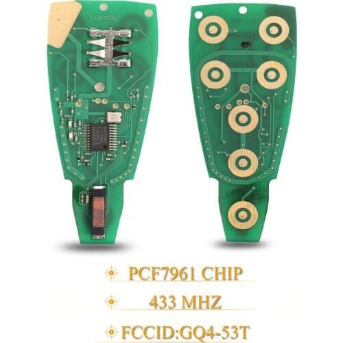 Kutery 10pcs 2/3/4/5/6/7 Buttons Remote Car Key Circuit Board For Jeep Grand Cherokee Chrysler Dodge PCF7961 Chip GQ4-53T 433Mhz